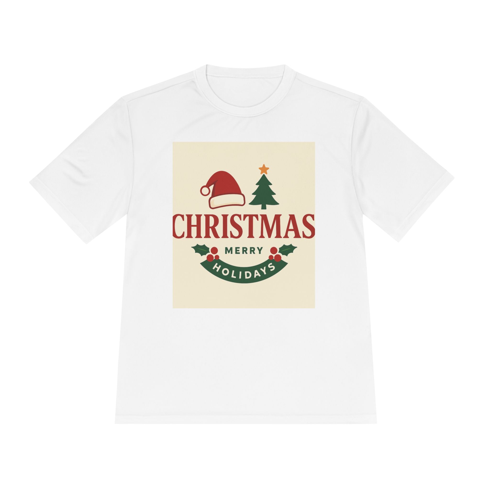 Christmas Merry Holidays Tee — Festive Santa Hat & Tree Holiday Shirt