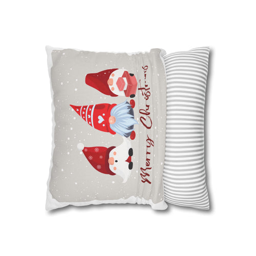 Christmas Gnome Pillowcase – Merry Christmas Spun Polyester Square Pillow Cover