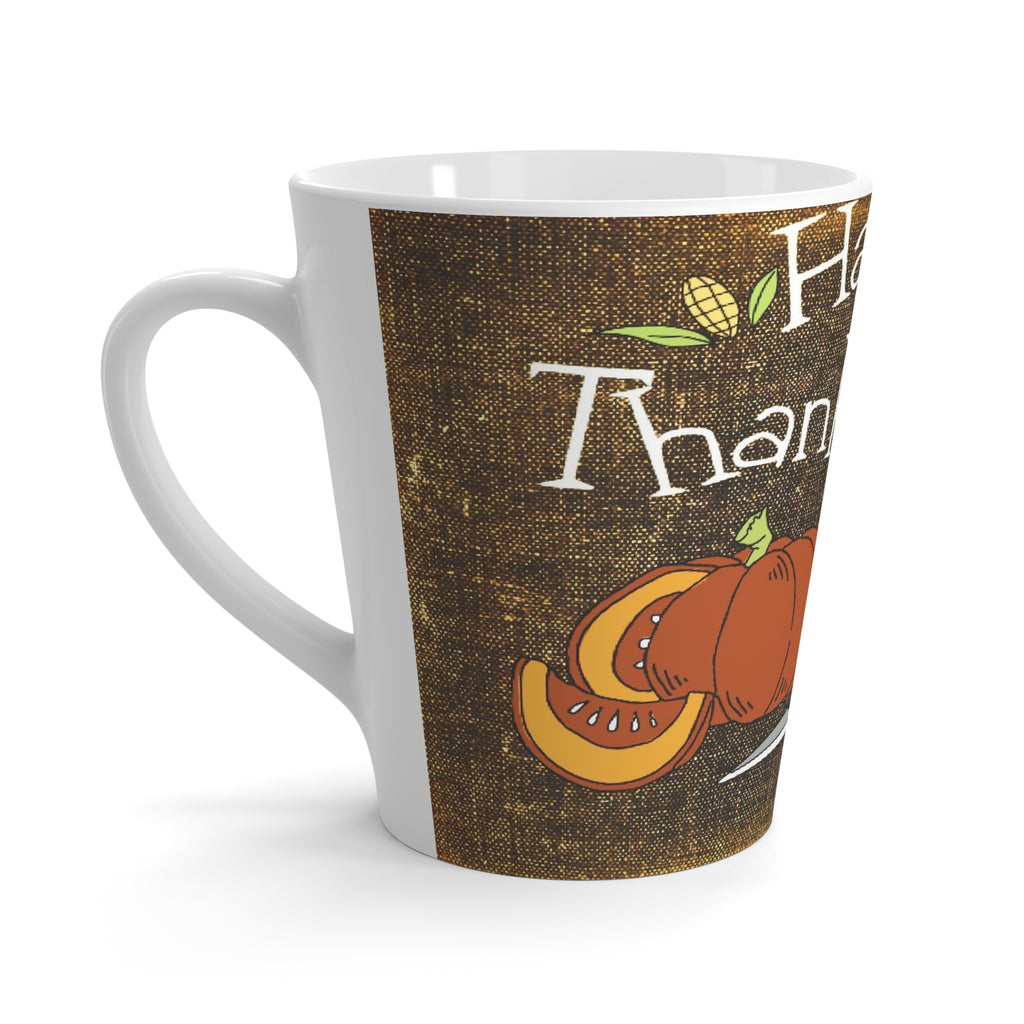 Happy Thanksgiving Latte Mug — Festive Pumpkin & Harvest Coffee Cup