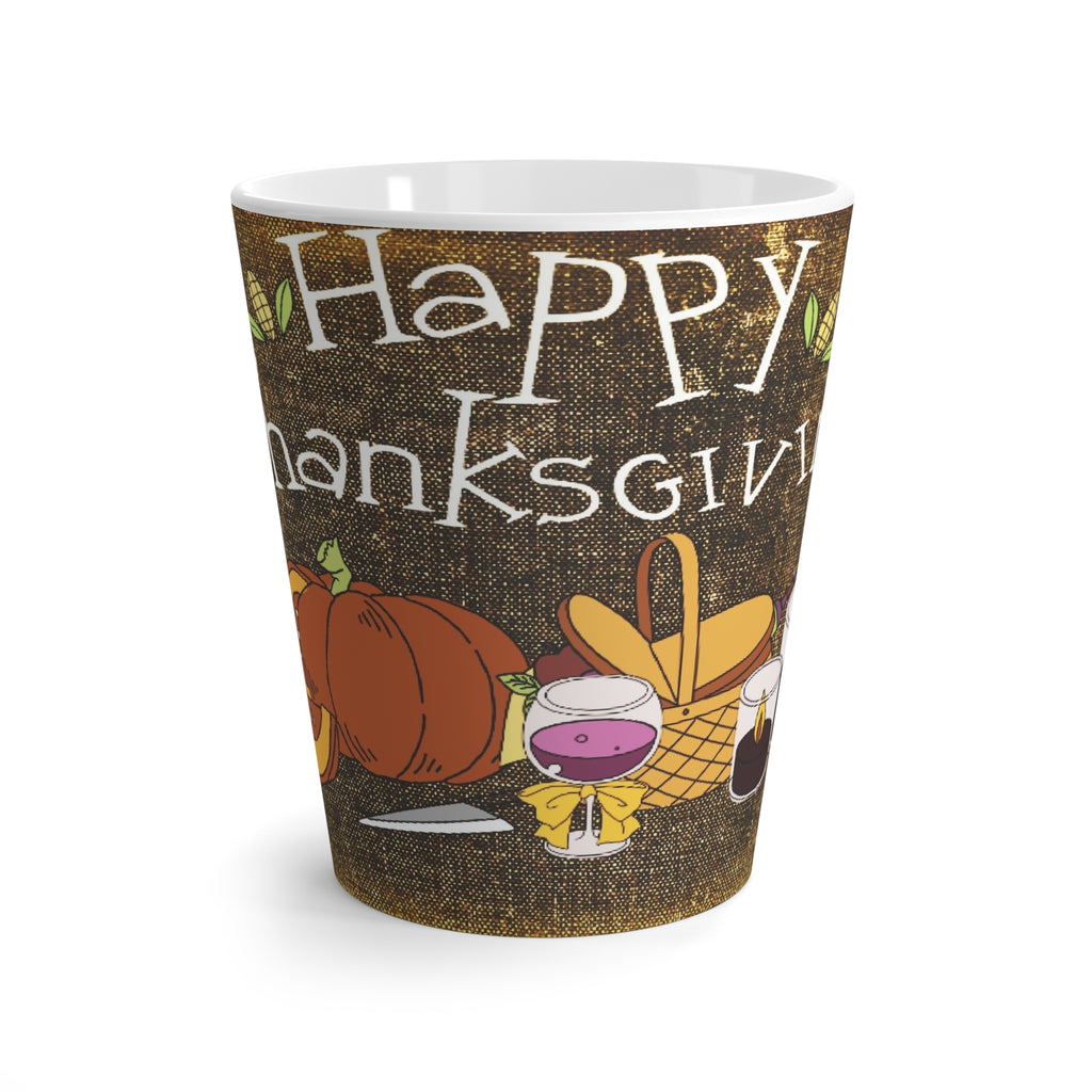 Happy Thanksgiving Latte Mug — Festive Pumpkin & Harvest Coffee Cup