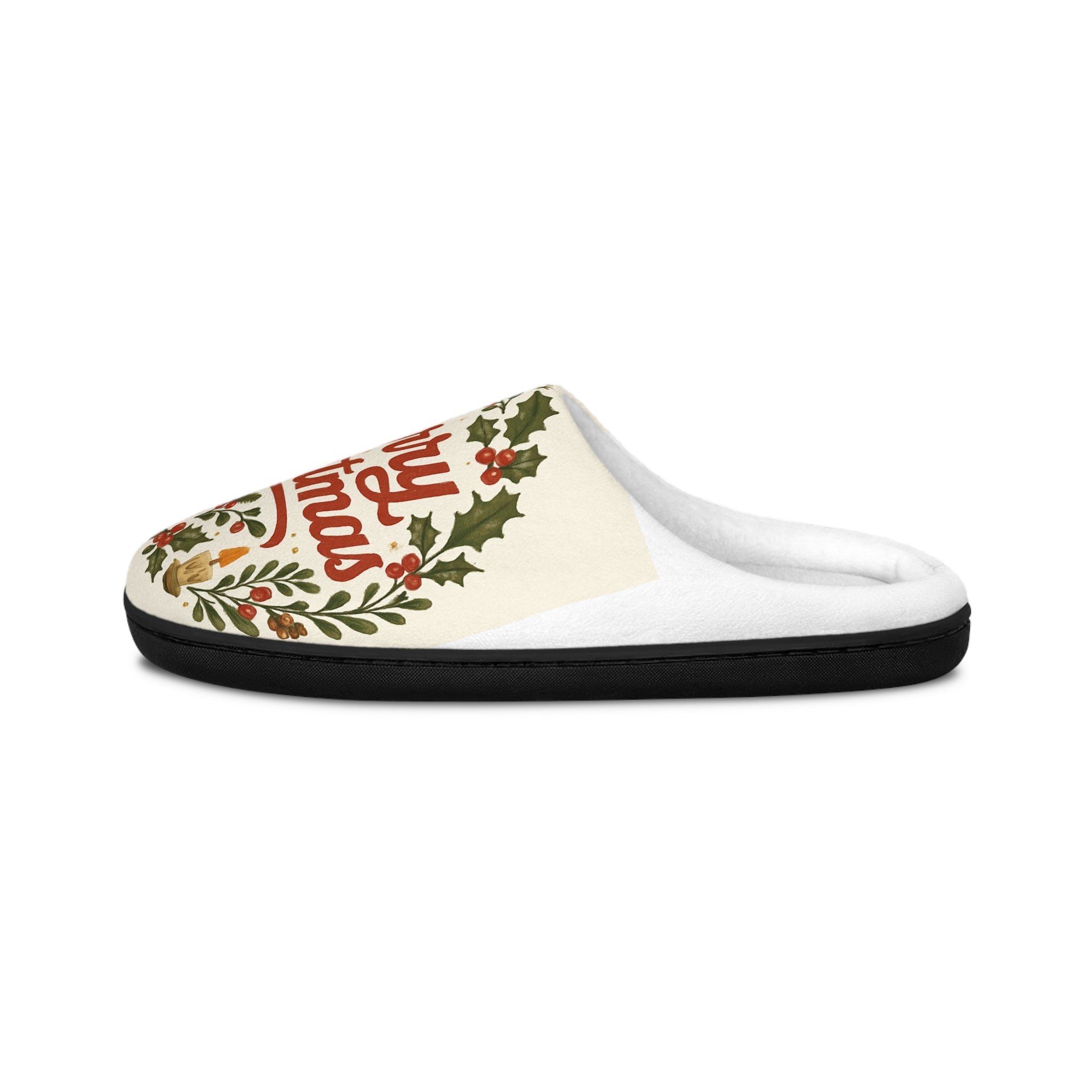 Merry Christmas Women's Indoor Slippers — Festive Holiday Cozy House Shoes