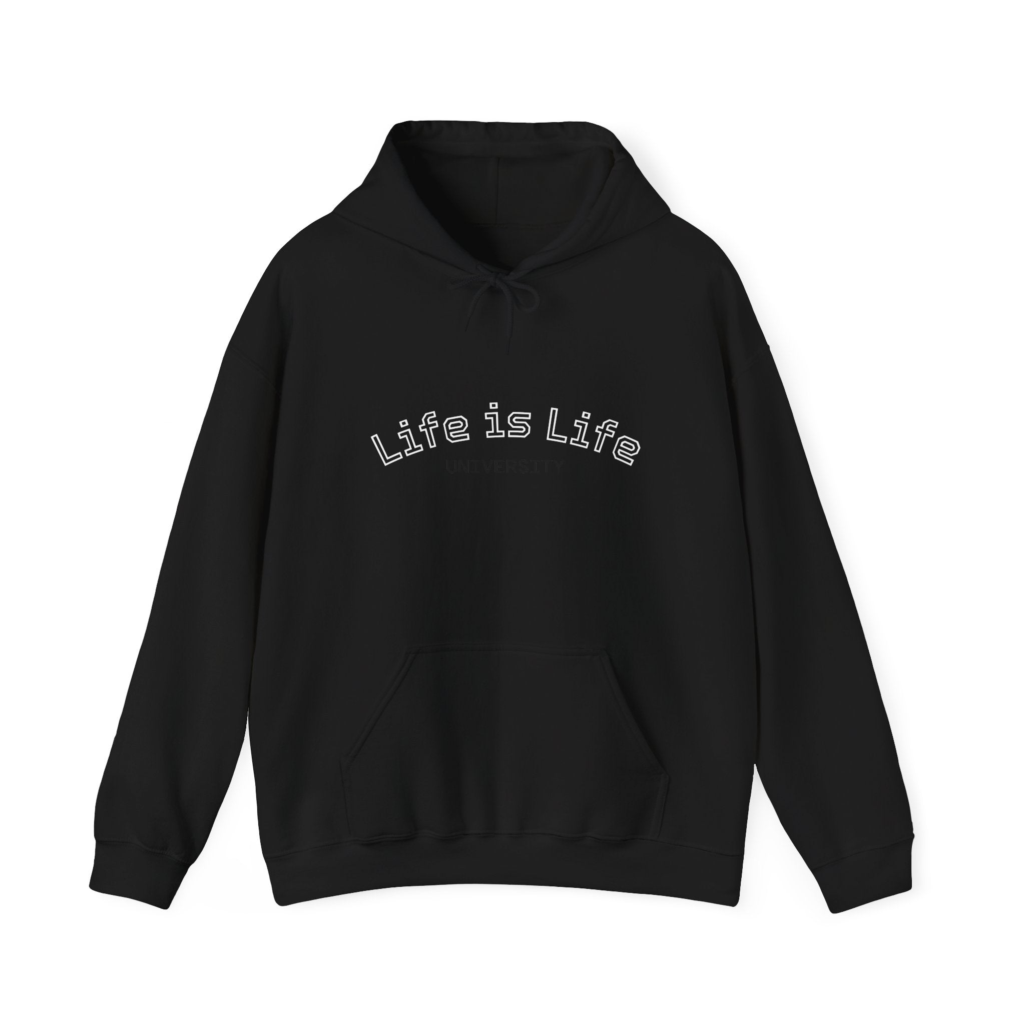 University Minimalist Hoodie — Clean Small-Center Text Campus Sweatshirt