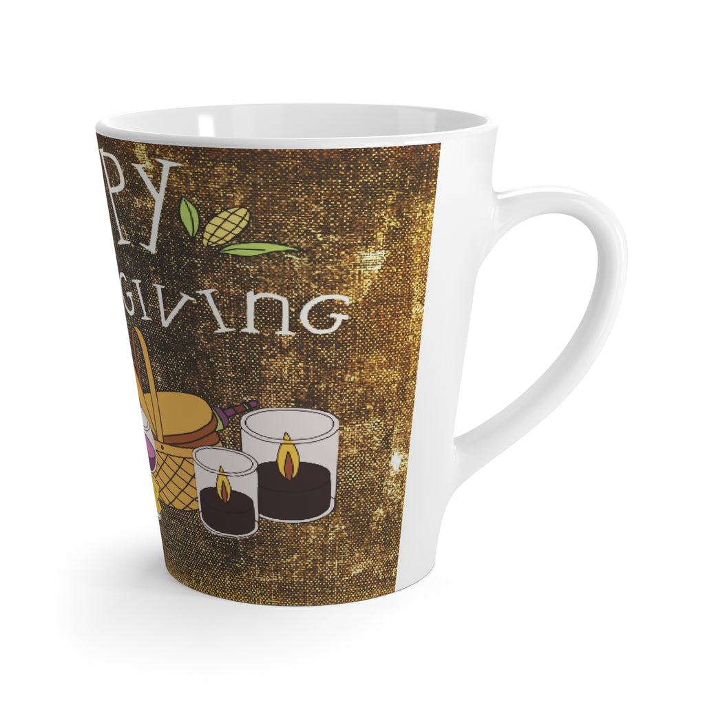Happy Thanksgiving Latte Mug — Festive Pumpkin & Harvest Coffee Cup