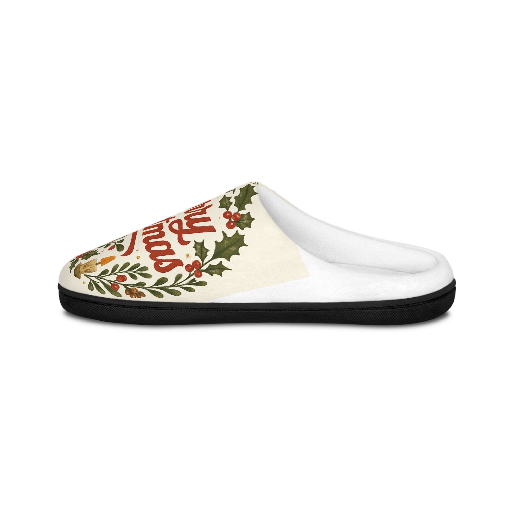 Merry Christmas Women's Indoor Slippers — Festive Holiday Cozy House Shoes
